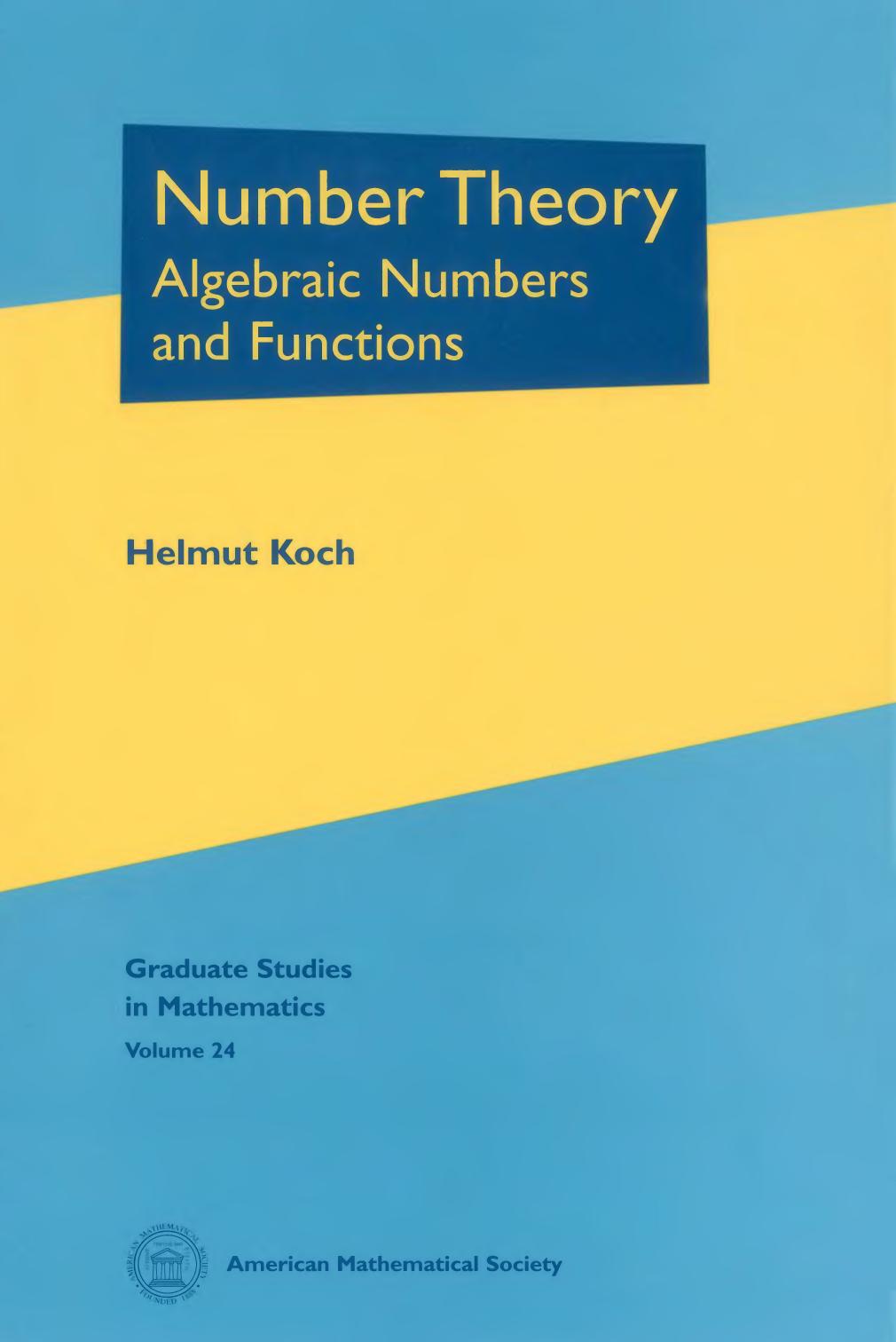 1 78c7SOxC (Graduate Studies in Mathematics,024) HelmMathematicsumber Theory  Algebraic Numbers and Functions-American Mathematical Society (2000)