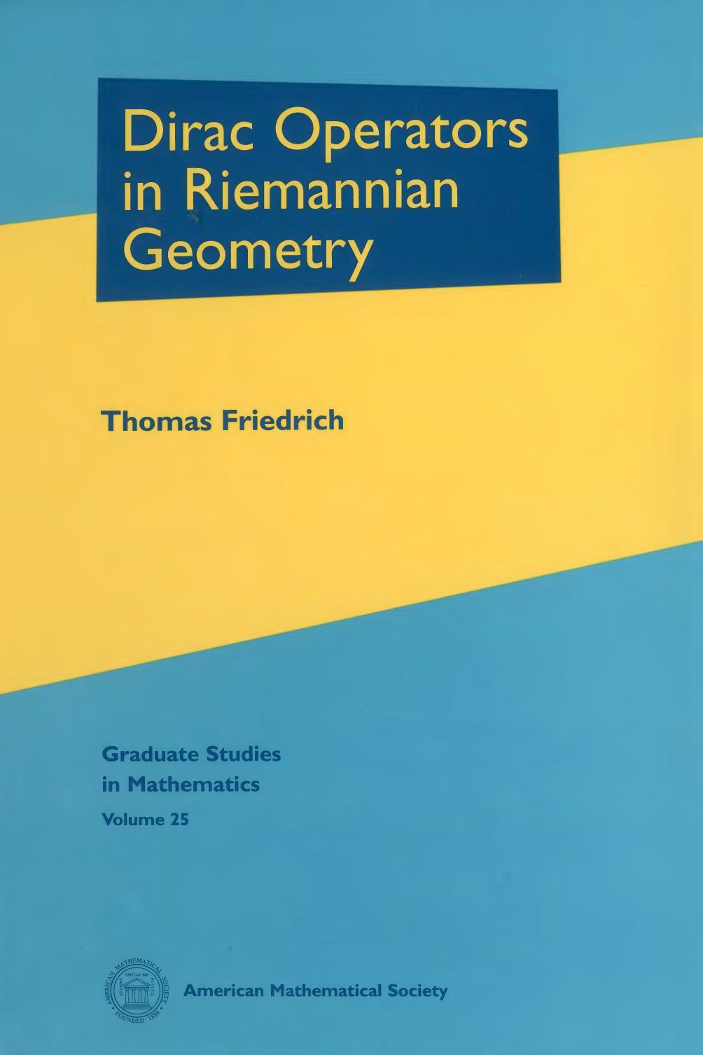 1 DSb91WSr (Graduate Studies in Mathematics,025) Thomas Friedrich