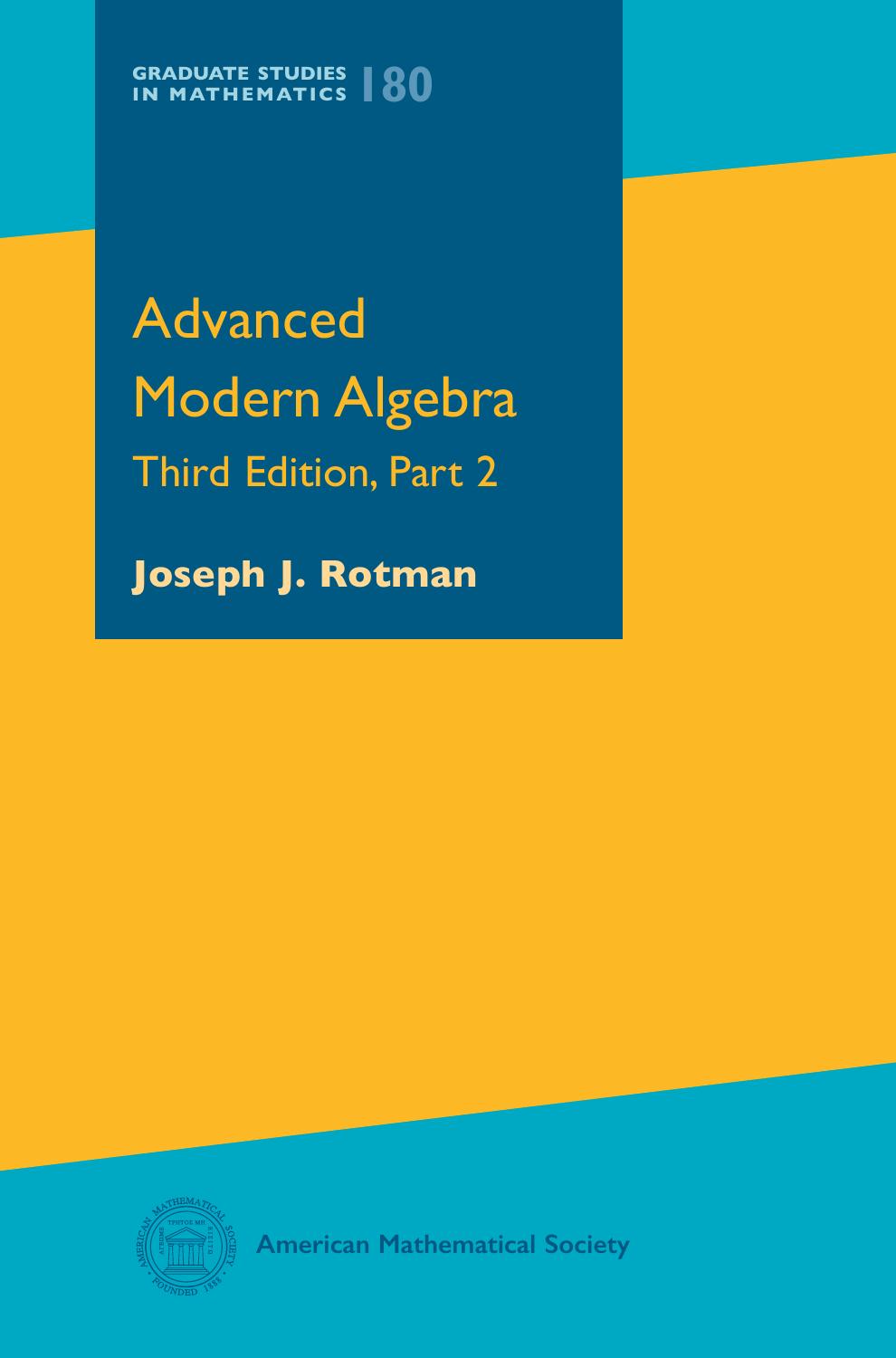 Advanced Modern Algebra, Part 2