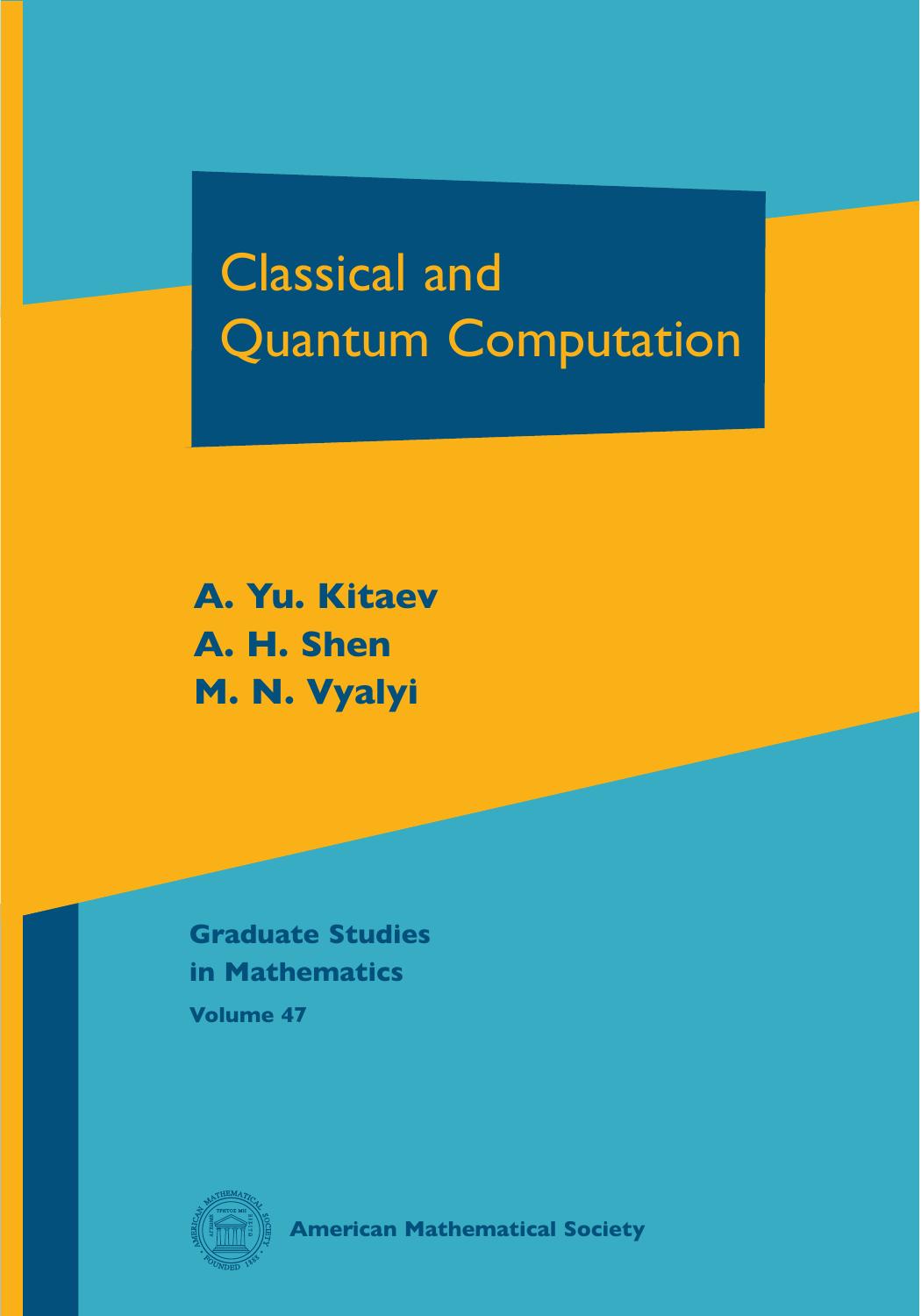 1 pymVi1ju (Graduate Studies in Mathematics,047) A. Yu. Kitaev, A. H. Shen, M. N. Vyalyi