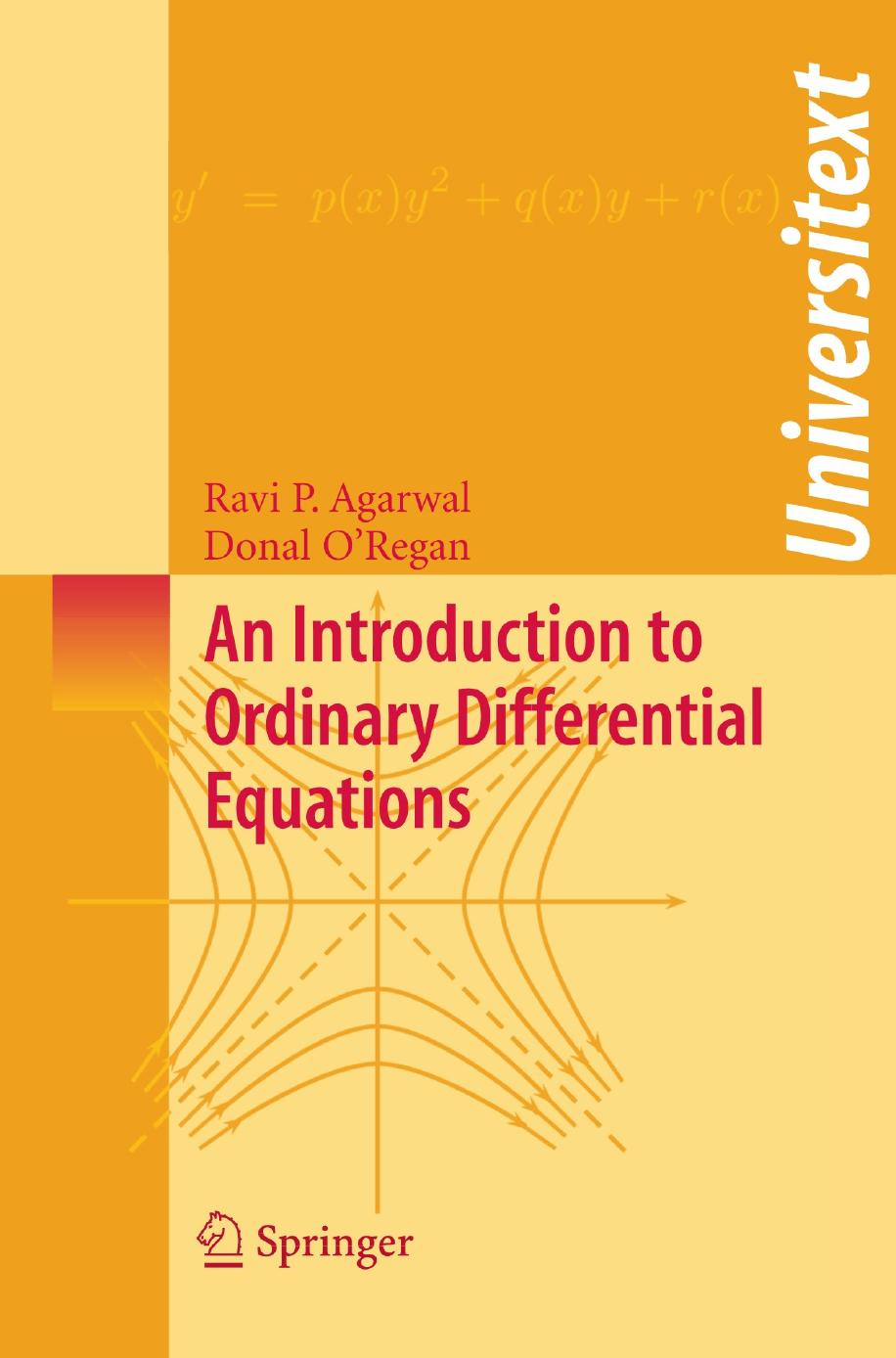 An Introduction to Ordinary Differential Equations