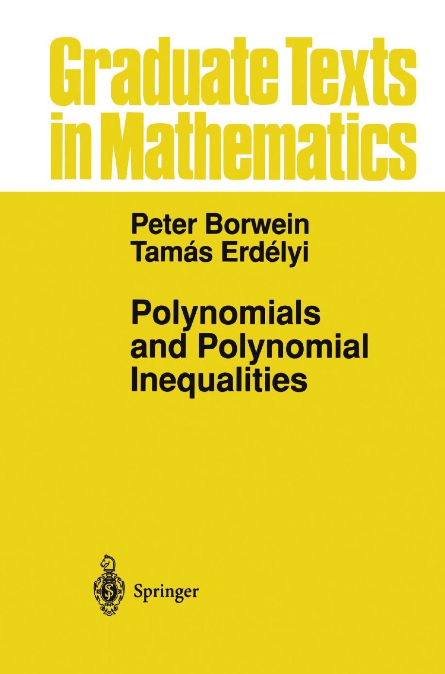 1 bOlLLljM GTM 161 - ISBN978-1-4612-0793-1 - Peter Borwein, Tamás Erdélyi