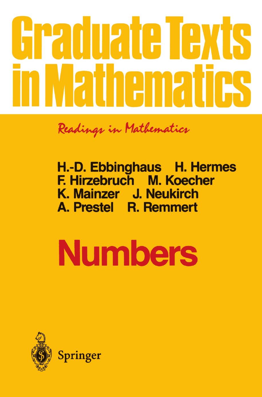 1 nnqMUd9W GTM 123 - ISBN978-1-4612-1005-4 - Heinz-Dieter Ebbinghaus, Hans Hermes, Friedrich Hirzebruch, Max Koecher, Klaus Mainzer, Jürgen Neukirch, Alexander Prestel, Reinhold Remmert