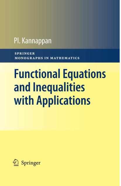 1 obsj5Xmi (Springer Monographs in Mathematics) Palaniappan Kannappan (auth.)