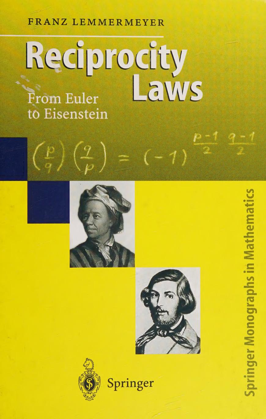 Reciprocity laws : from Euler to Eisenstein