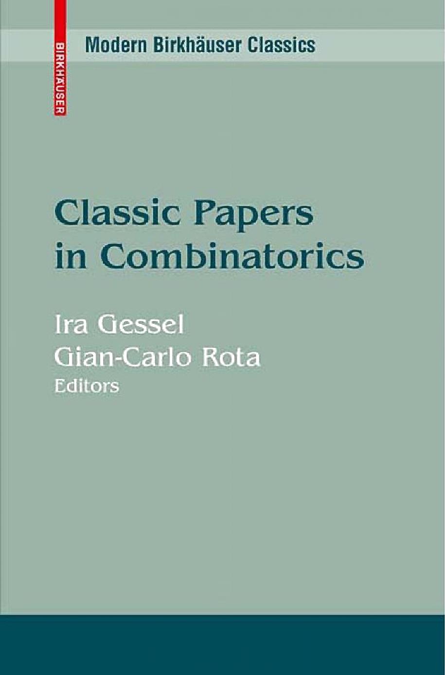 1_IPMbottk_Classic Papers in Combinatorics