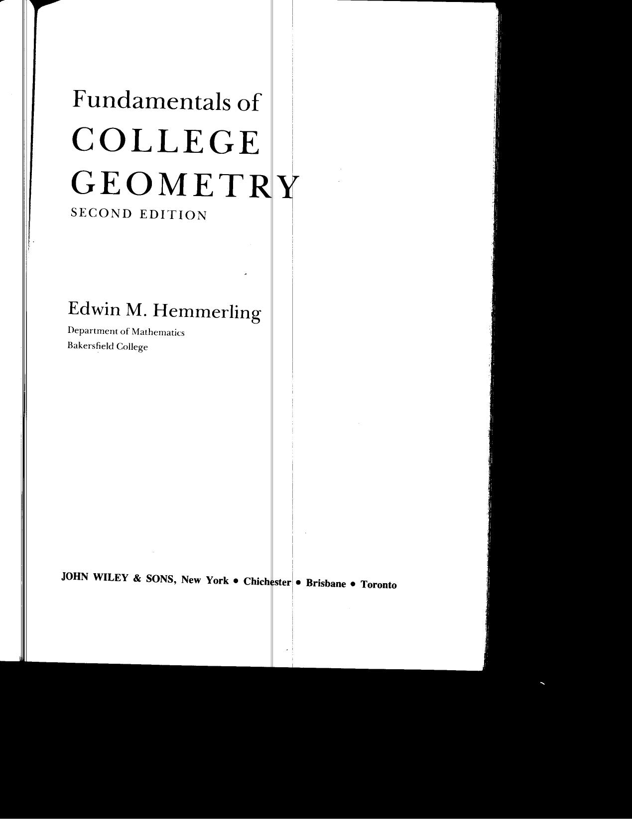 1_MWdztnzn_Fundamentals of College Geometry 2nd ed. -  E. M. Hemmerling