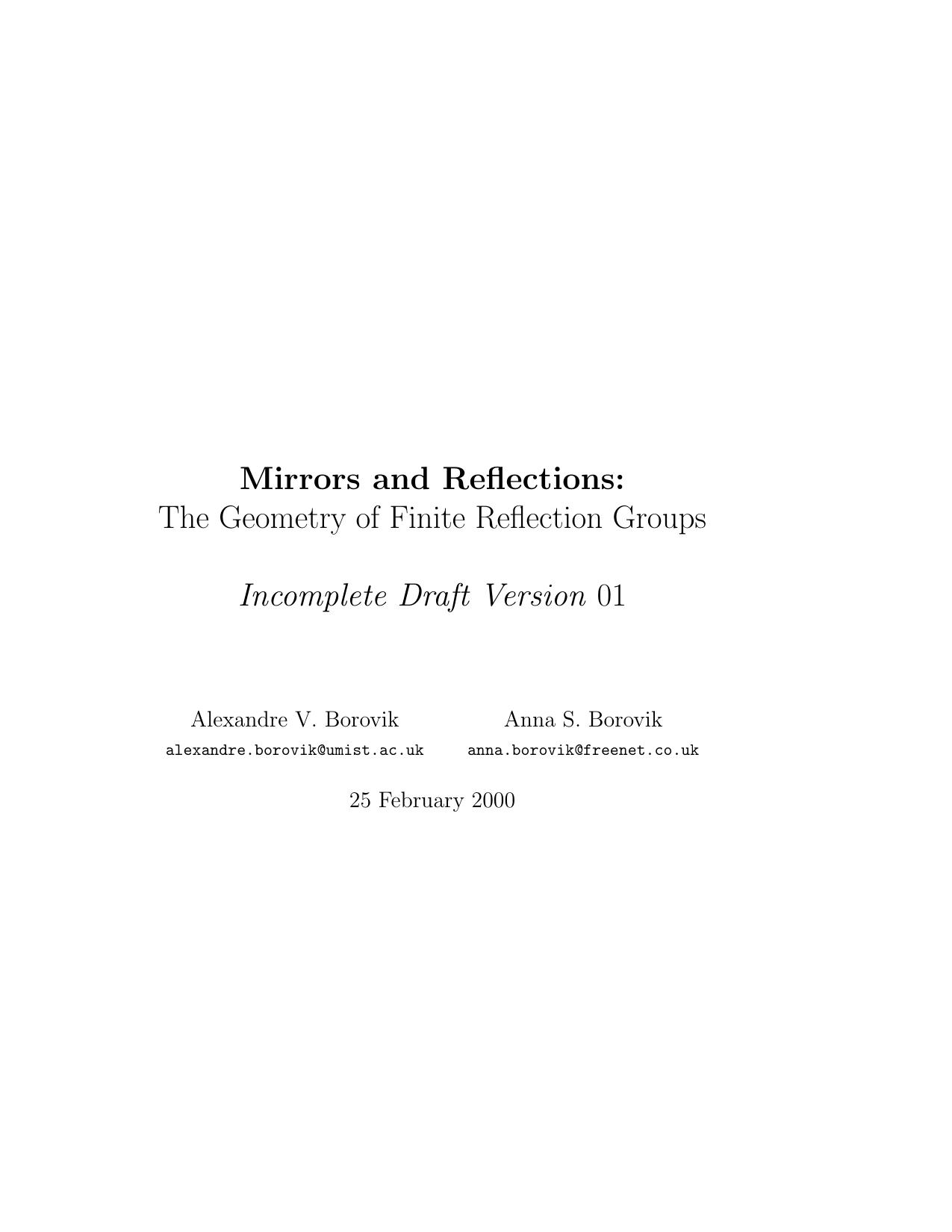 1_52i5C8aV_Mirrors and Reflections- The Geometry of Finite Reflection Groups - A. Borovik, A. Borovik