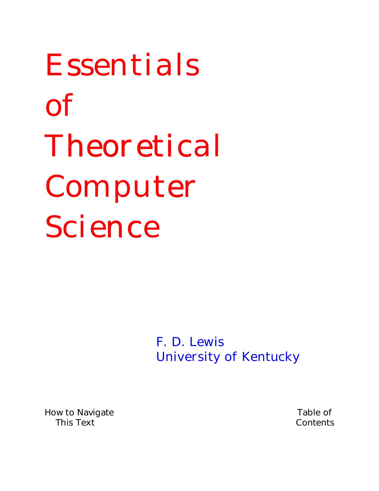 1_Pgdawp8A_Essentials of Theoretical Computer Science - F. D. Lewis