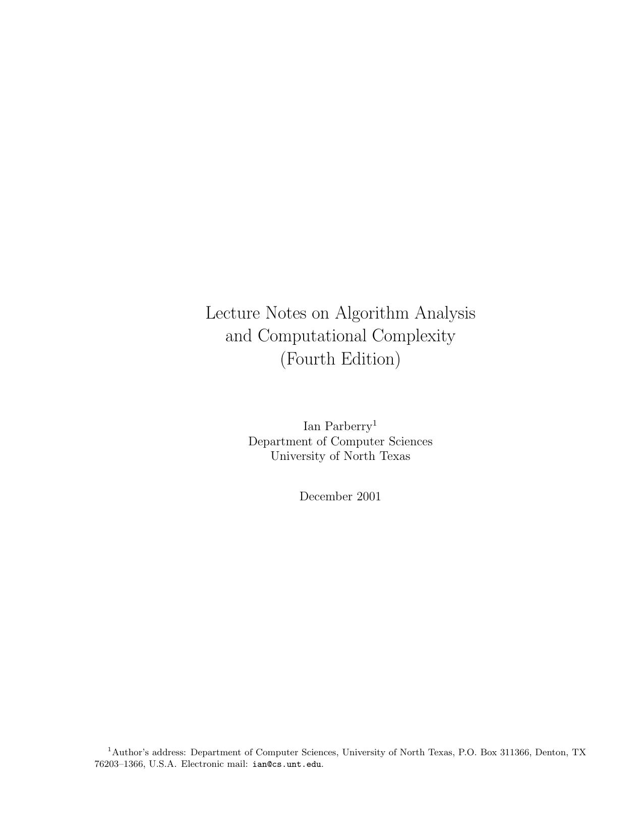 1_5Ei8FLPO_Lecture Notes On Algorithm Analysis And Computation Complexity 4th ed - Ian Parberry