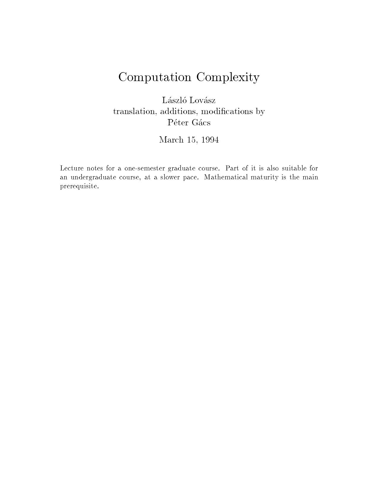 1_zUdHu6E6_Computation Complexity Lctn - Laszlo Lovasz