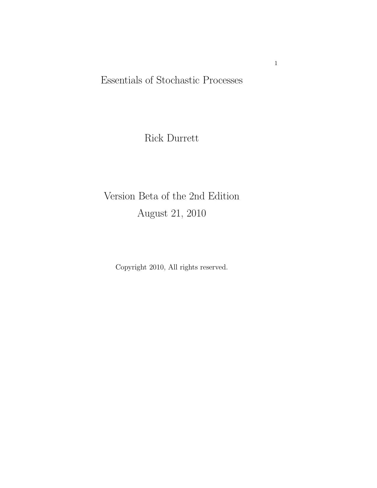 1_2YeQbbni_Essentials of Stochastic Processes (Springer Texts in Statistics) by Richard Durrett