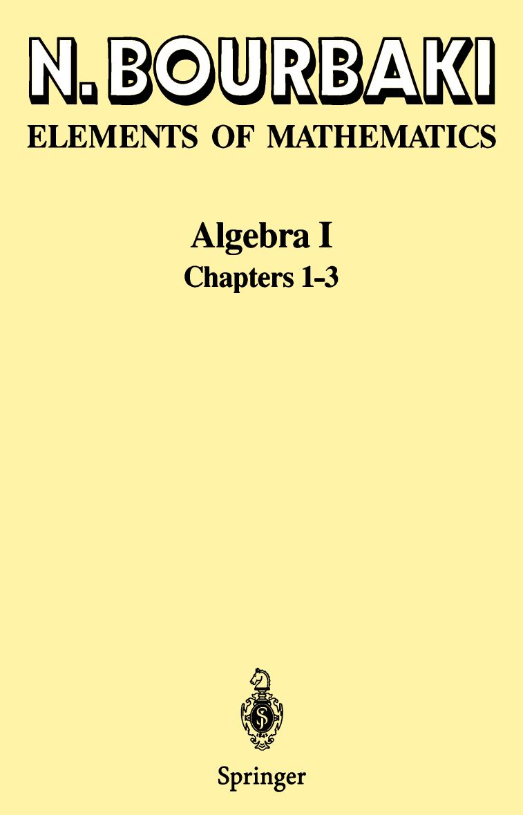 Bourbaki Algebra 1