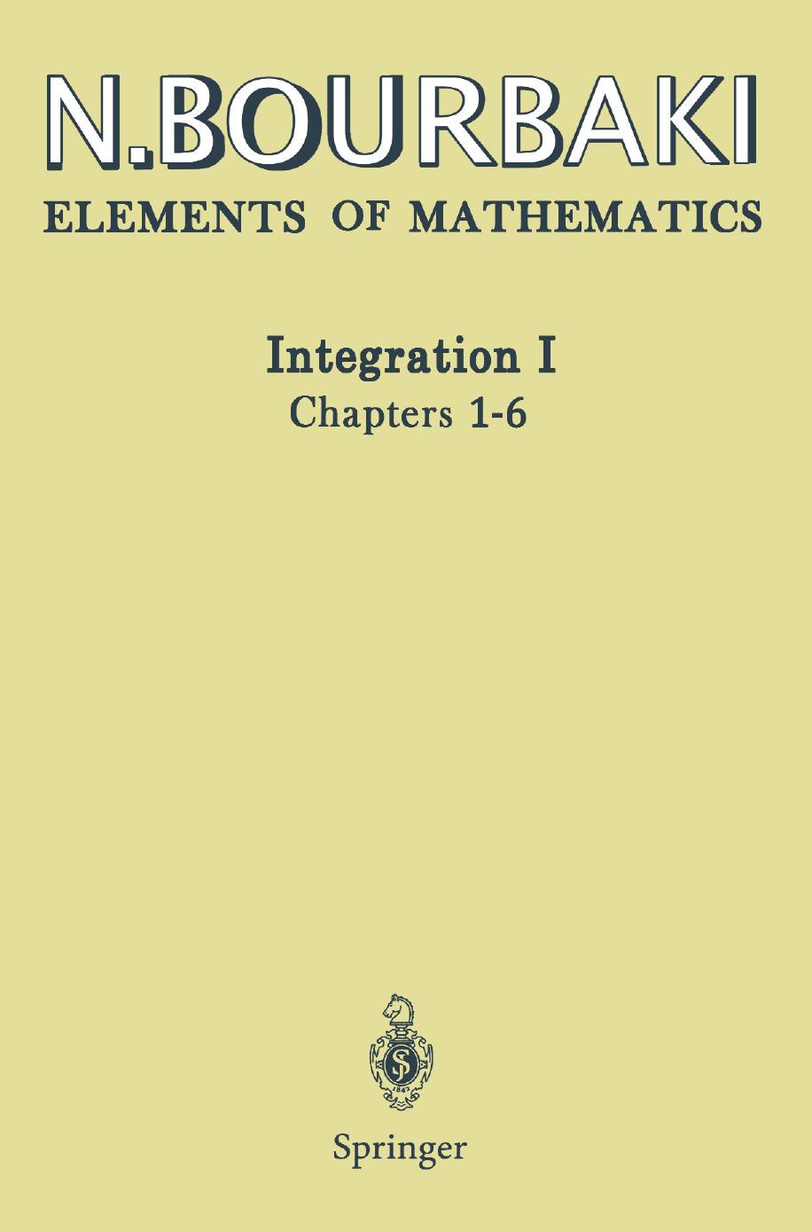 Bourbaki Integration 1