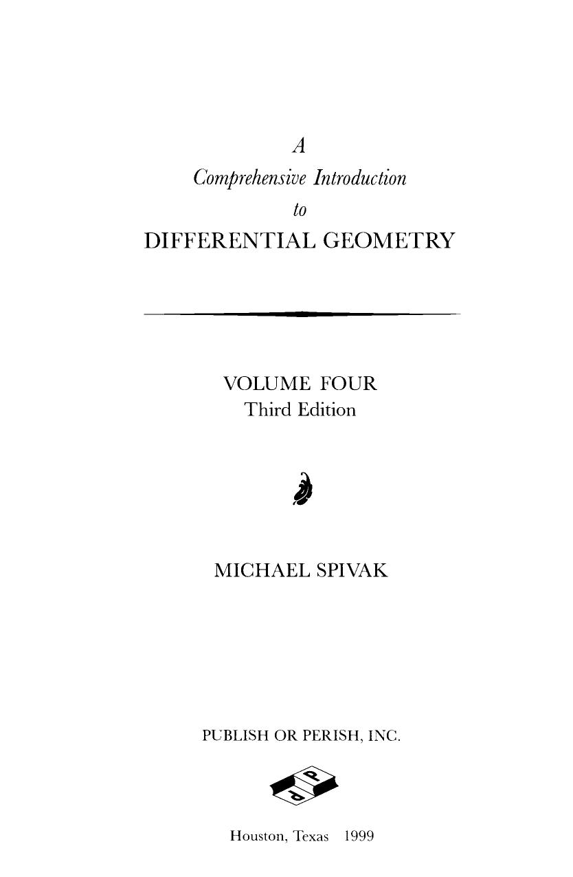 1_S8qAdhDm_A Comprehensive Introduction to Differential Geometry Vol IV (Spivak)