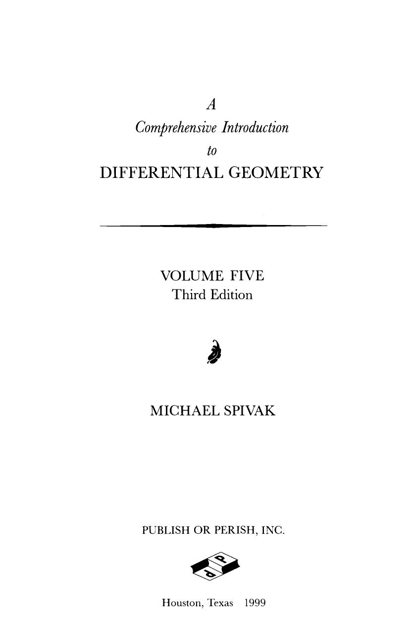 1_3Ng9j6fg_A Comprehensive Introduction to Differential Geometry Vol V (Spivak)