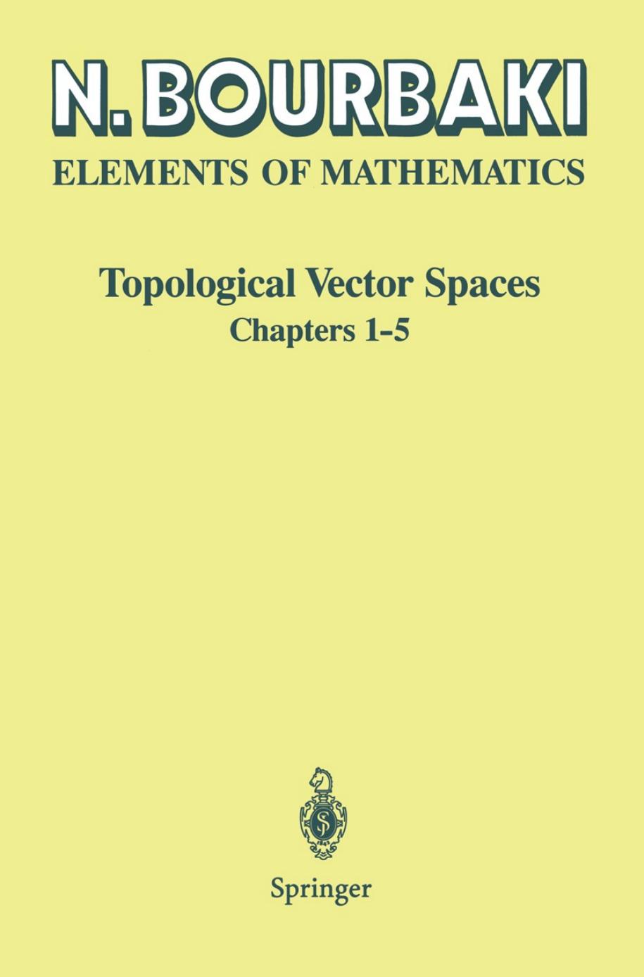 Bourbaki TopologicalVectorSpaces