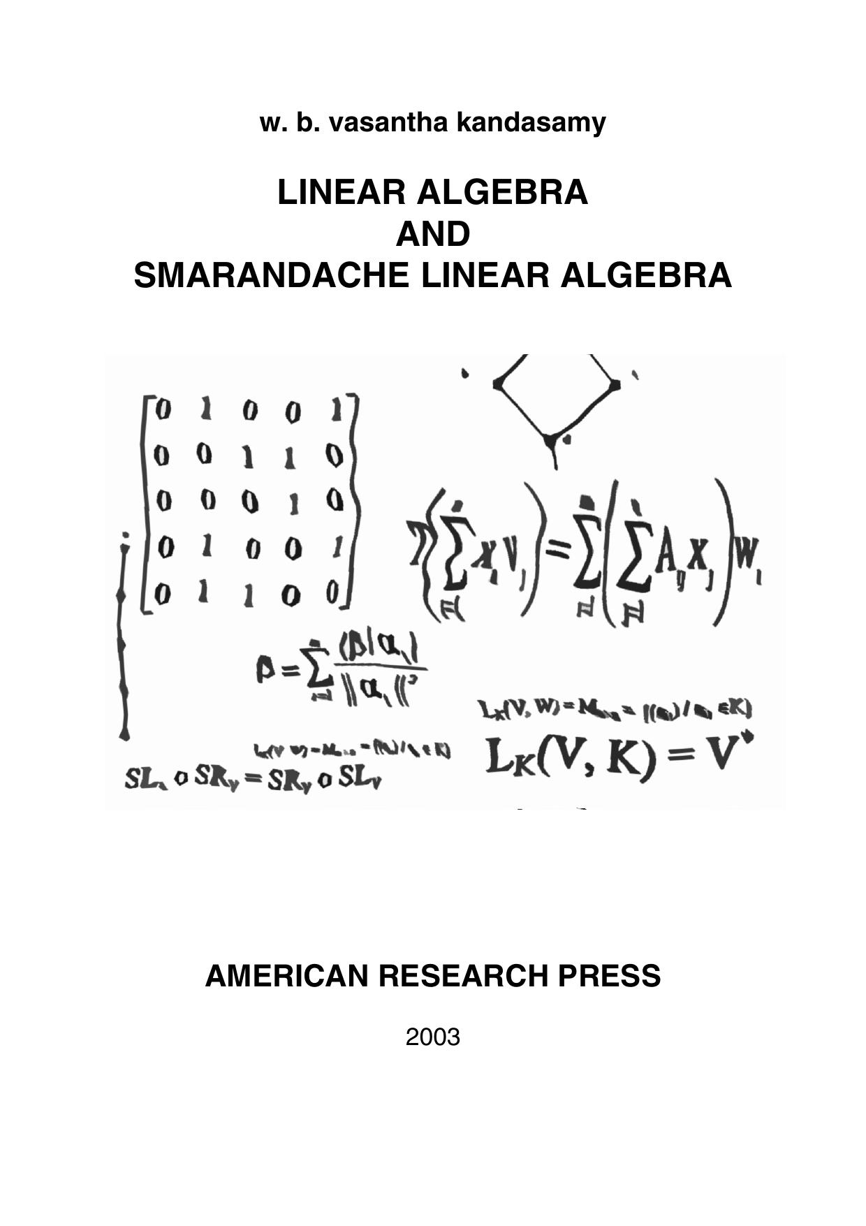 1_Rbob2tlB_LINEAR ALGEBRA and SMARANDACHE LINEAR ALGEBRA - w. b. vasantha kandasamy