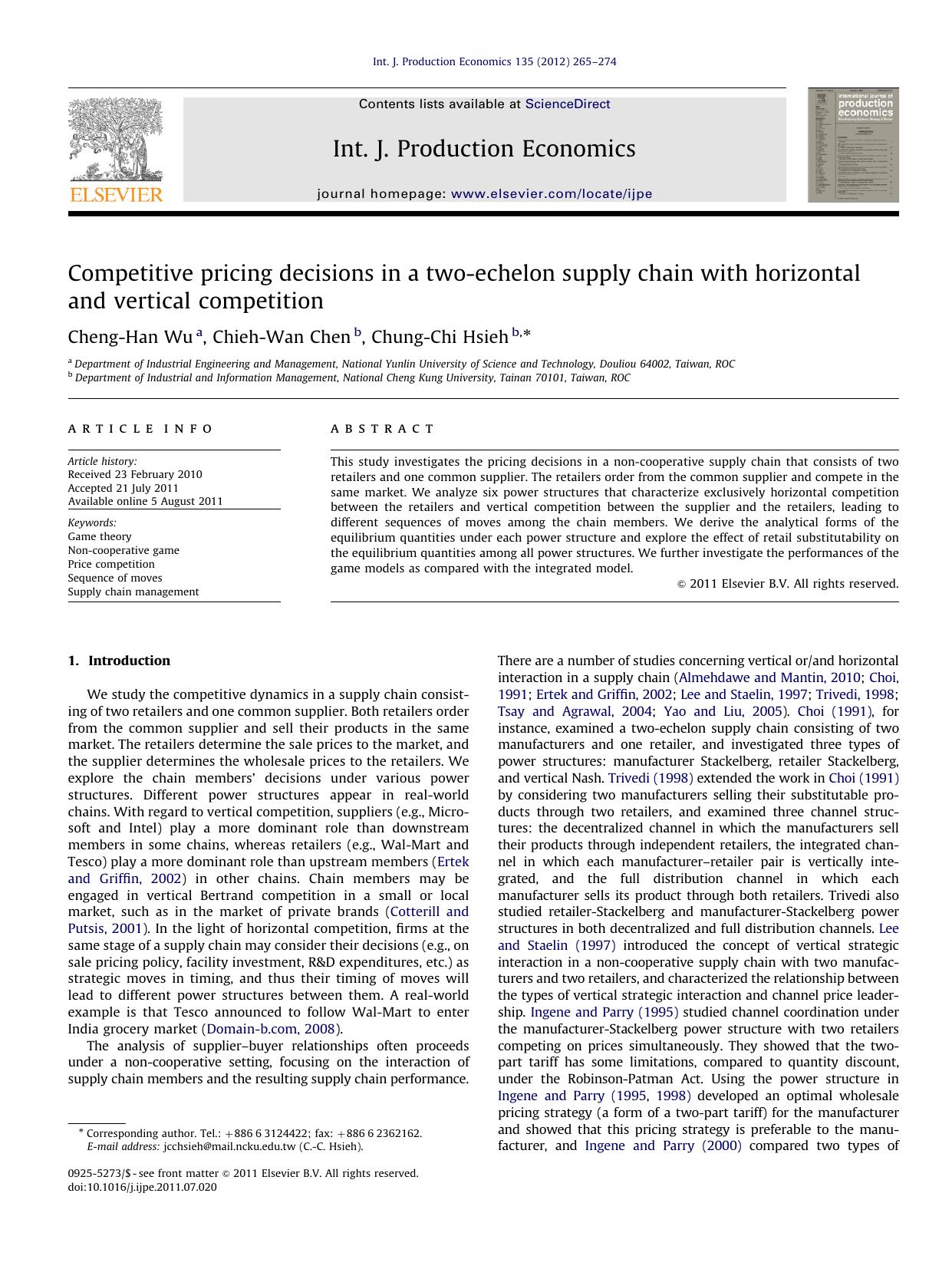 1_zTz8W3k7_Competitive pricing decisions in a two-echelon supply chain with horizontal