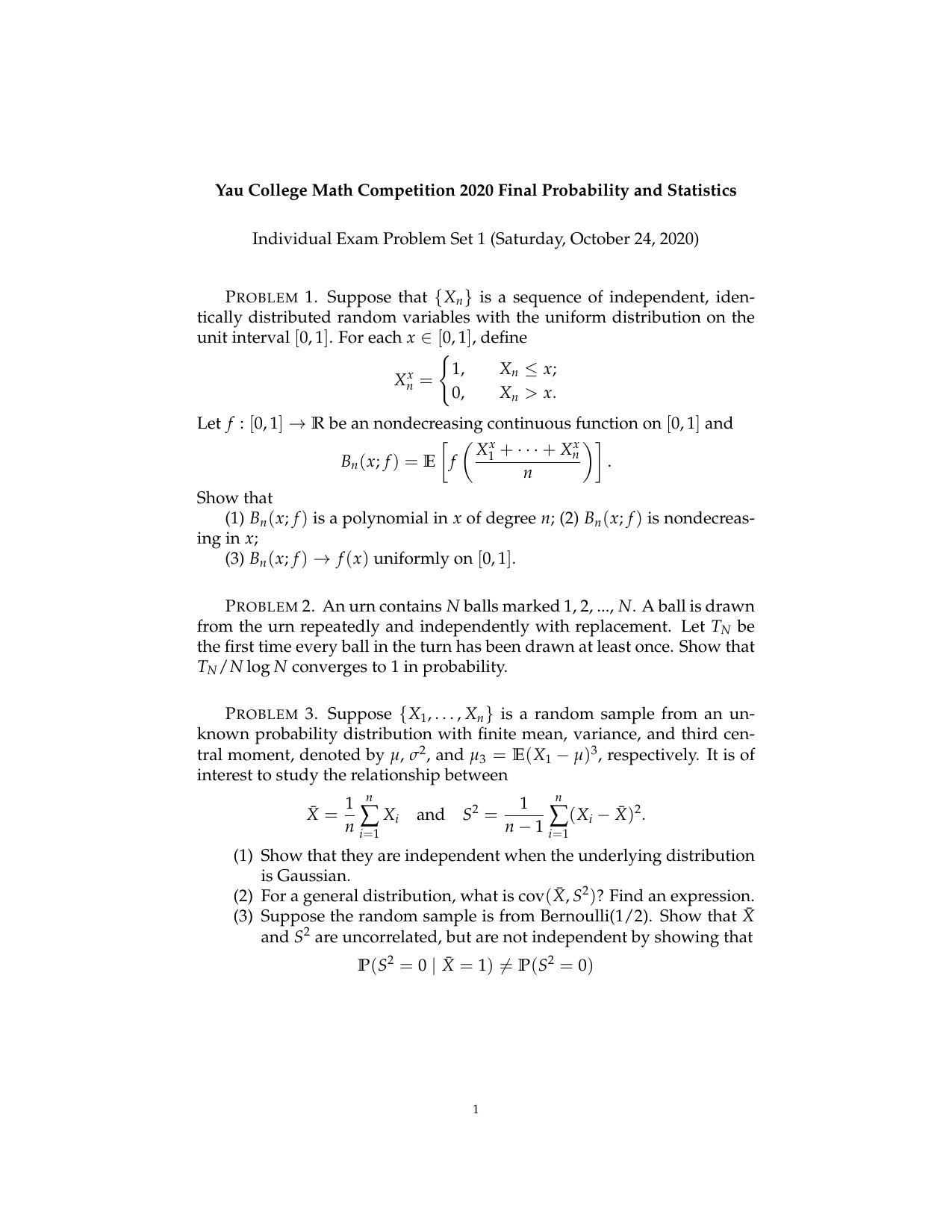 1_wgsuZJJL_YCMC2020_Probability and Statistics Problems