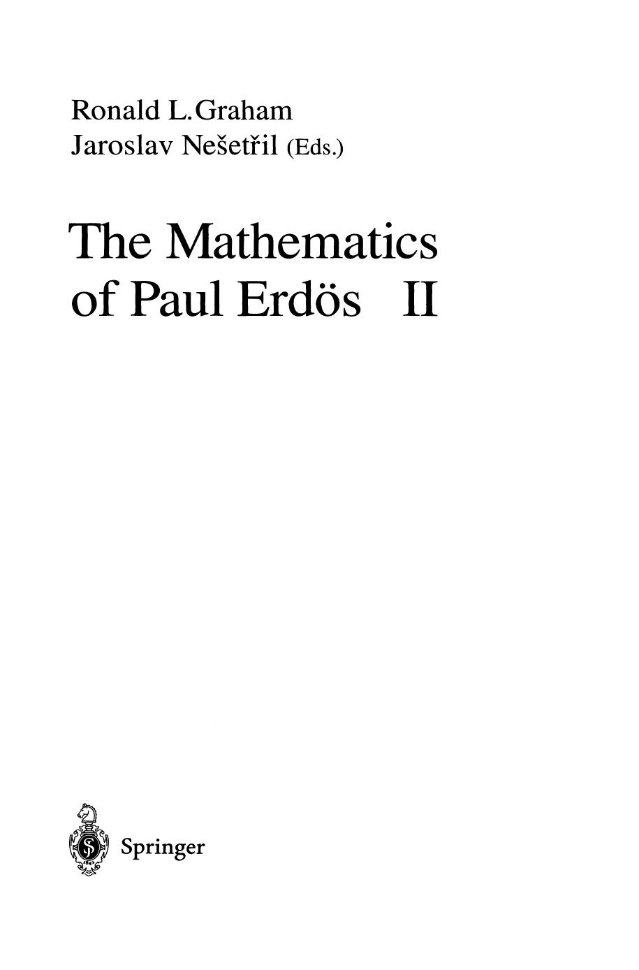 1_GmFVY4iw_Algorithms and Combinatorics 14 - The Mathematics of Paul Erdös II