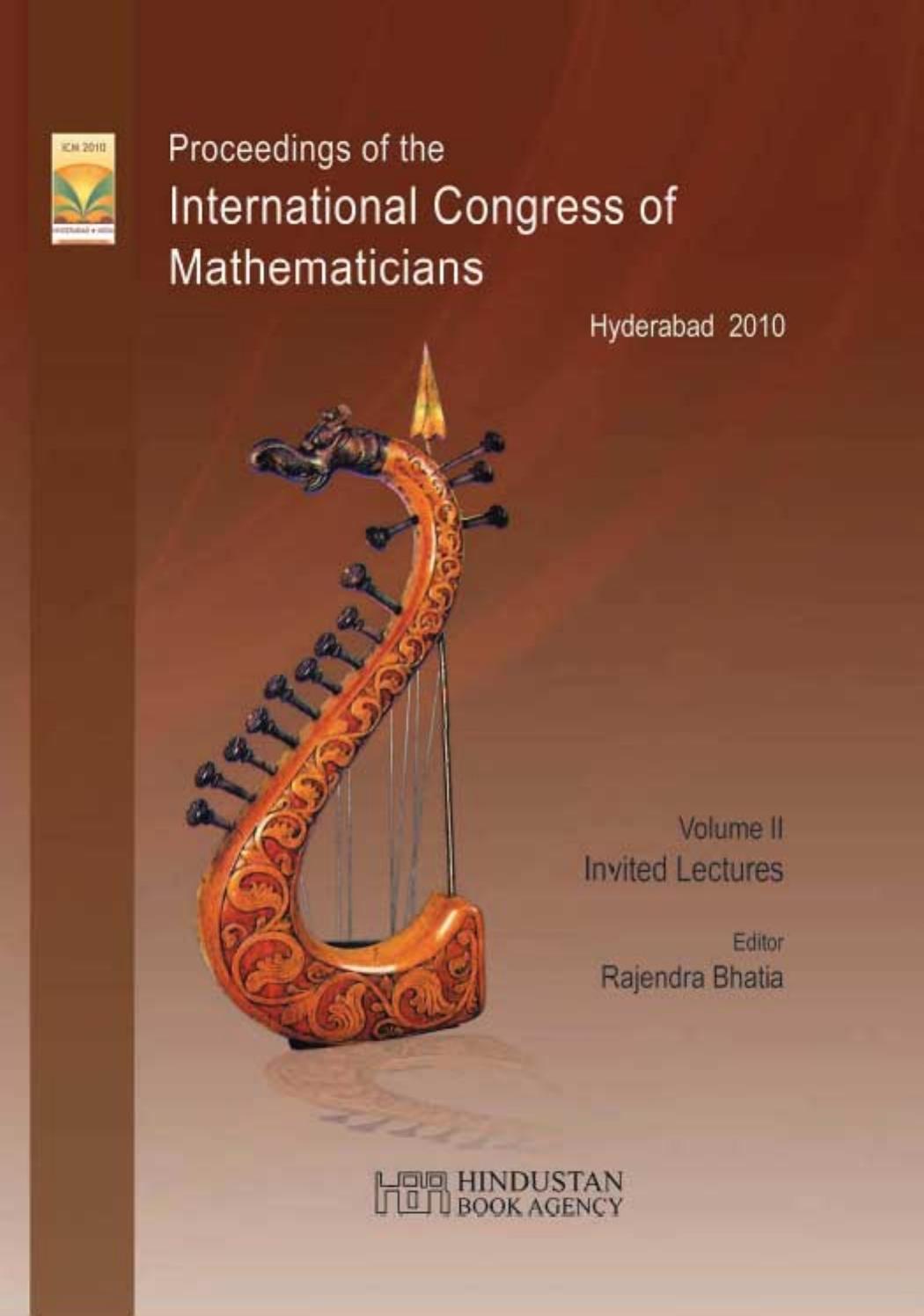 1_AHLvmhy3_Rajendra Bhatia, Arup Pal, G. Rangarajan, V. Srinivas, M. Vanninathan - Proceedings of The International Congress of Mathematicians 2010 (ICM 2010)_ Vol. II  -World Scientific Publishing Company (2011