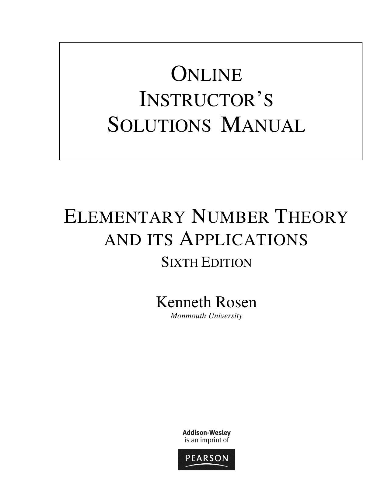 1_eVm8I8Y7_华章数学55初等数论及其应用答案Kenneth Rosen-Elementary Number Theory and Its Applications-solution 6rd