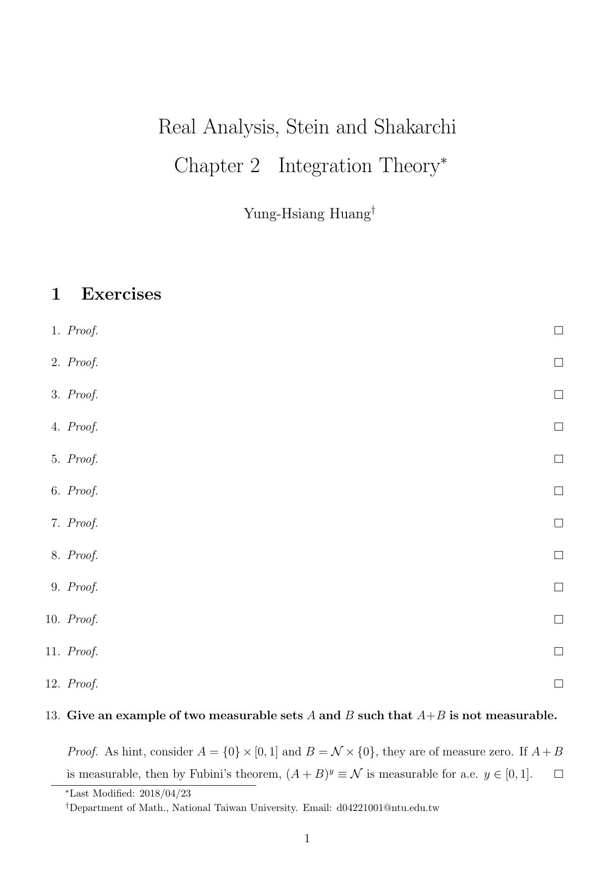 1_Rsp1DzTx_Stein-Shakarchi Real Analysis Solution Chapter 2 Integration Theory