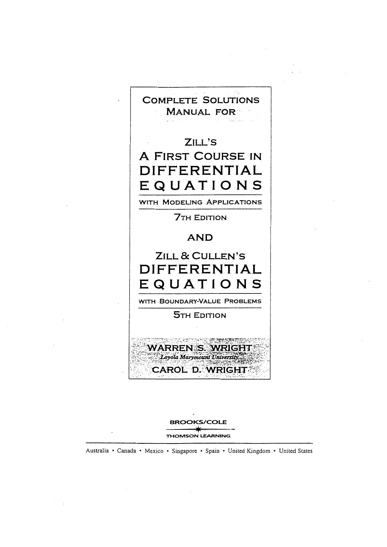 1_WYhSd84o_A First Course in Differential Equations with Modeling Applications, 7Ed solution