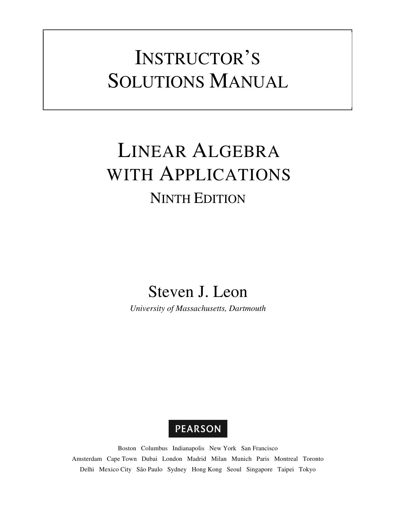 1_WLEglbLK_华章数学57线性代数答案Steven Leon-Linear Algebra with Applications-solution