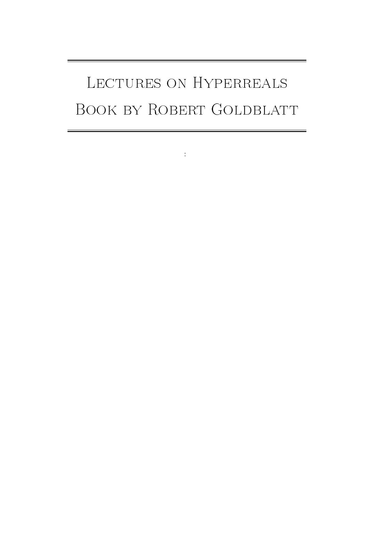 1_0IsgmoTX_Lectures on the hyperreals Robert Goldblatt solution