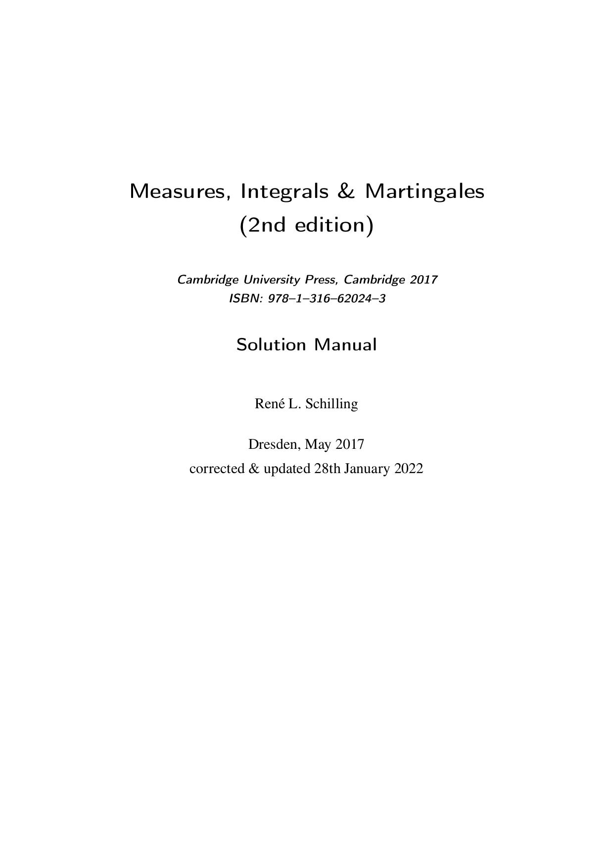 1_rquZDKLH_Measures, Integrals & Martingales 2ed solution