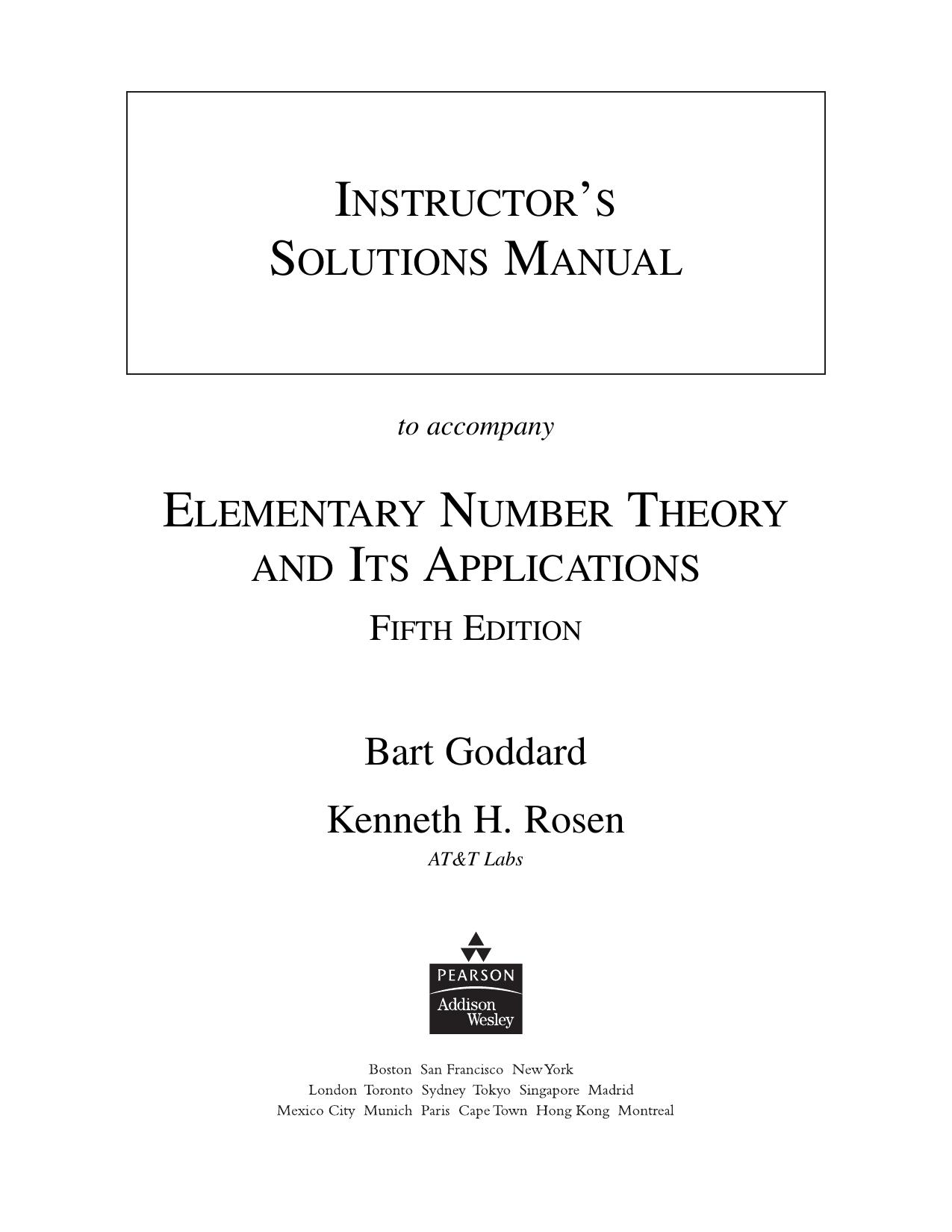 1_eDCurndX_华章数学55初等数论及其应用答案Kenneth Rosen-Elementary Number Theory and Its Applications-solution 5rd