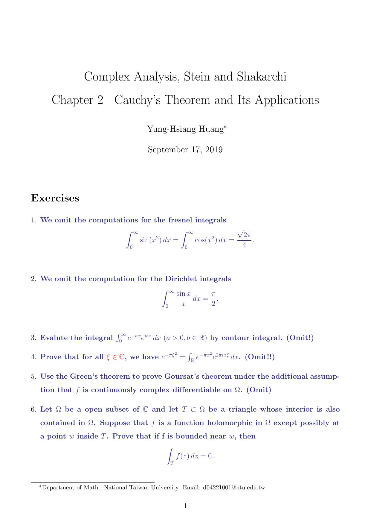 1_6GHkEWKj_Stein-Shakarchi Complex Analysis Solution Chapter 2 Cauchy's Theorem and Its Applications