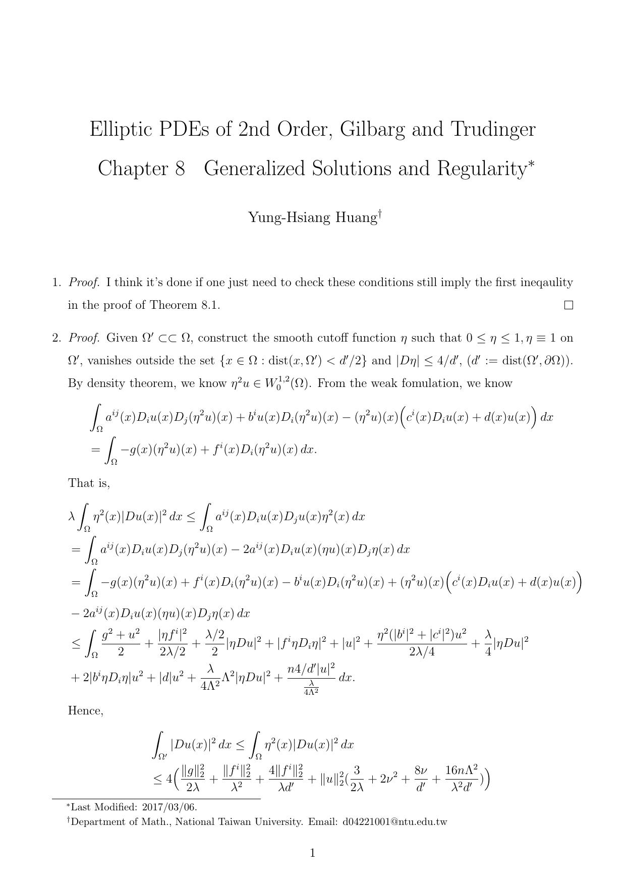 1_yxZwmDzf_Gilbarg Trudinger Chapter 8 Generalized Solutions and Regularity