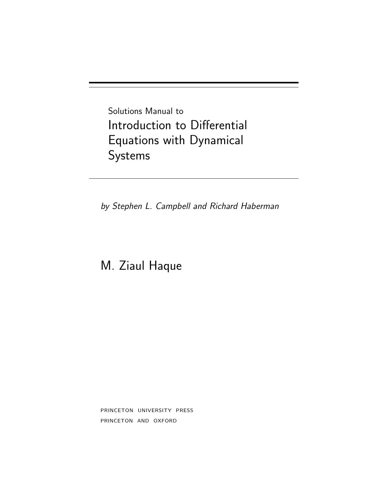 1_YenqPCMT_Introduction to Differential Equations with Dynamical Systems-by Richard Haberman-solution