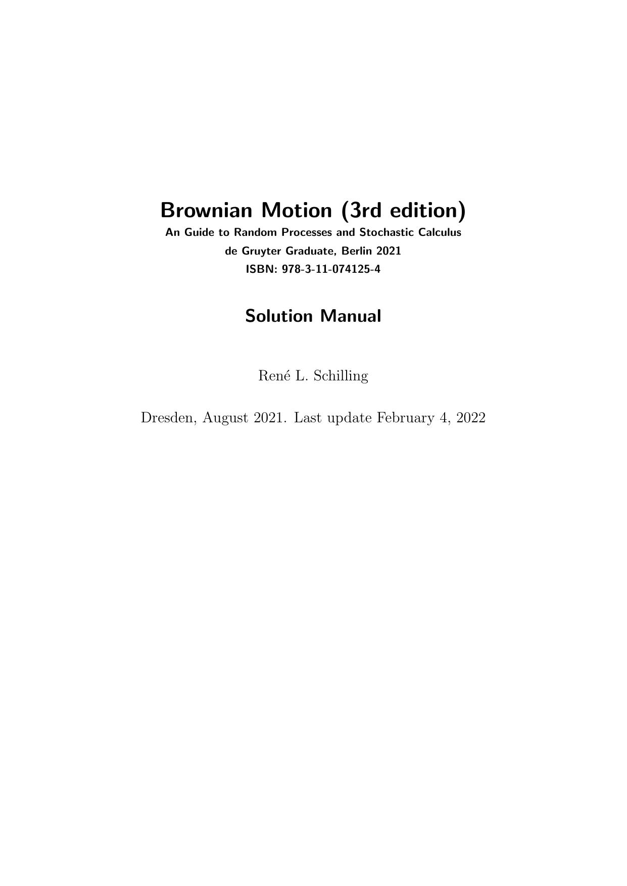 1_lxMFLFyo_Brownian Motion-An Introduction to Stochastic Processes-solution-3ed