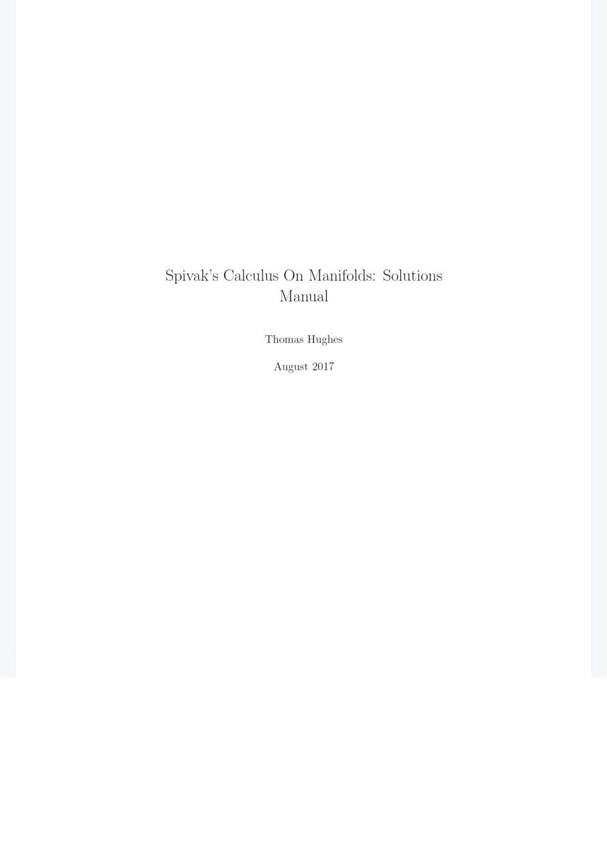 1_T5aENBSk_图灵数学03-流形上的微积分答案Calculus on Manifolds Solution by Thomas