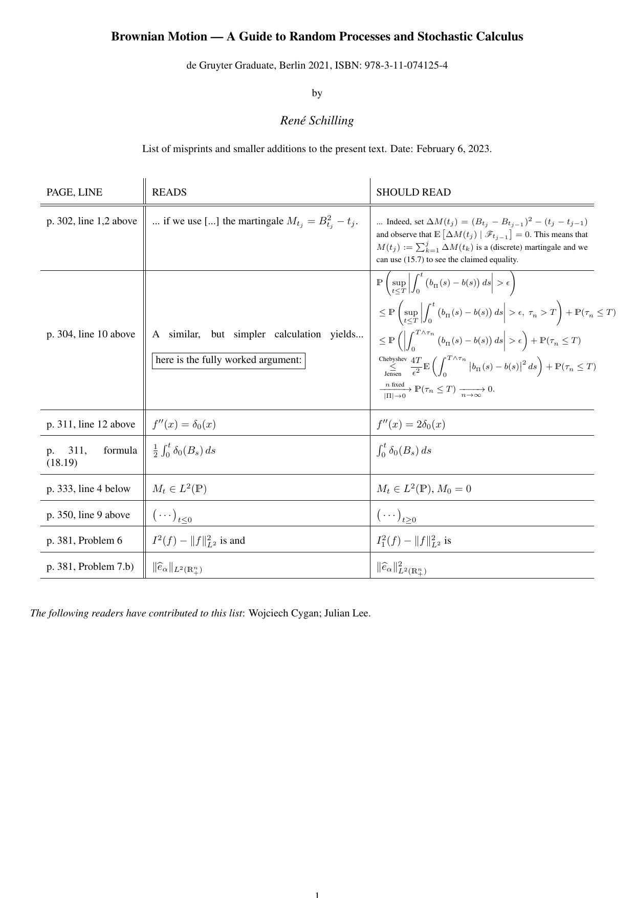 1_byucr2kr_Brownian Motion-An Introduction to Stochastic Processes-misprints-3ed