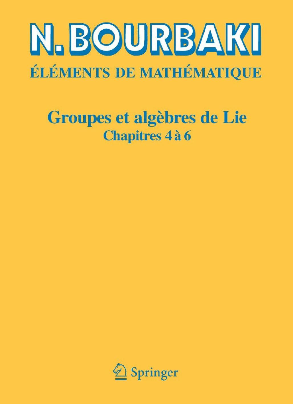 1_UCLvilWT_Groupes et algèbres de Lie Chapitres 4 à 6