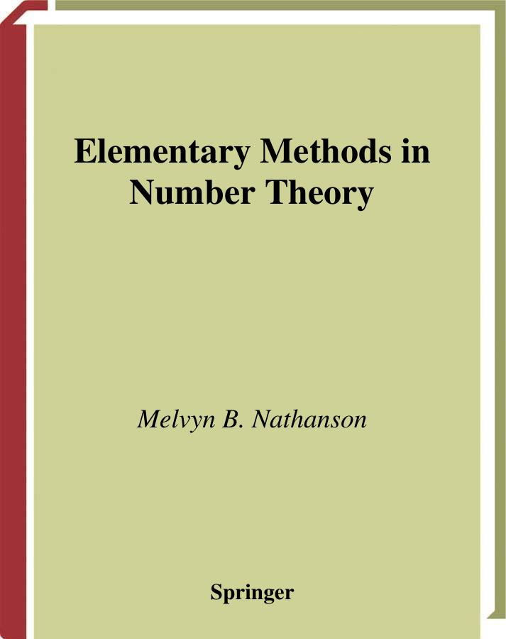 1_7Z8Pf4hA_Melvyn B. Nathanson—Elementary Methods in Number Theory